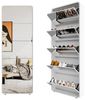 BlingBin Schuhschrank Spiegel-Schuhschrank mit 5 Flip-Schubladen, Spiegel Schuhkipper (1er Set, 1-St, 63 x 19.6 x 176.2 cm) Schuhschrank mit Bogen-Design, freistehender Kipp-Schuh-Organizer Bild 4