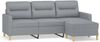 vidaXL 3-Sitzer-Sofa mit Hocker Hellgelb 180 cm, Hellgrau Bild 2