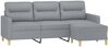 vidaXL 3-Sitzer-Sofa mit Hocker Hellgelb 180 cm, Hellgrau Bild 3