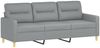 vidaXL 3-Sitzer-Sofa mit Hocker Hellgelb 180 cm, Hellgrau Bild 4