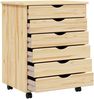 vidaXL Rollcontainer mit Schubladen MOSS Klarlack 53 x 39 x 65,5 cm 42032401 Bild 4