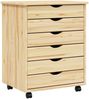 vidaXL Rollcontainer mit Schubladen MOSS Klarlack 53 x 39 x 65,5 cm 42032401 Bild 2