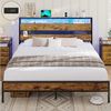 MSMASK Metallbett Bettgestell mit Steckdose und USB-Ladefunktion (Ohne Matratze), Jugendbett, Doppelbett, 160x200 cm Bild 5