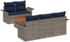 vidaXL Gartensofa-set 6 pcs Grau und Marineblau Poly-Rattan 3355938 Bild 2