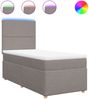 vidaXL Boxspringbett mit Matratze Taupe 90x200 cm Stoff 3293460 Bild 2