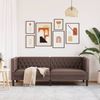 vidaXL Chesterfield-Sofa 3-Sitzer Braun Kunstleder 372668 Bild 3