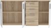 Forte IKOLI Kommode 160, moderne Kommode, 3-türig, 4 Schubladen, Wohn-/Schlafzimmer, Flur, Holzwerkstoff, Weiß mit Sonoma Eiche Holzdekor, 159,2 cm breit x 81,7 cm hoch x 31,4 cm tief Bild 4