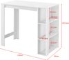 Bartisch Danderyd 120x60x106 cm mit 3 Ablagefächern Weiß [en. casa] Bild 3