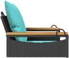 vidaXL Hängesessel mit Kissen Schwarz 63x62x40 cm Poly Rattan 368169 Bild 5