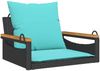 vidaXL Hängesessel mit Kissen Schwarz 63x62x40 cm Poly Rattan 368169 Bild 2