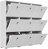 Schuhschrank XL Comfort 9 Klappen 36 Paar 157x141 cm Weiss-Weiss Hgl : Weissmatt / Weiss hochglanz Bild 5