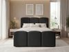 GRAINGOLD Campi Doppelbett 160x200, Boxspringbett mit zwei Bettkästen, mit Kopfteil, Velour-Stoff, Schwarz Bild 3