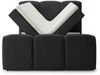 GRAINGOLD Campi Doppelbett 160x200, Boxspringbett mit zwei Bettkästen, mit Kopfteil, Velour-Stoff, Schwarz Bild 5