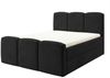 GRAINGOLD Campi Doppelbett 160x200, Boxspringbett mit zwei Bettkästen, mit Kopfteil, Velour-Stoff, Schwarz Bild 2