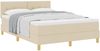 vidaXL Boxspringbett mit Kissen mit Kopfteil Creme 140 x 200 cm Stoff 3338928 Bild 2