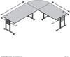 Schreibtisch >CALVIA 104< in Brillantweiß - 240x75x200cm (BxHxT) Bild 3
