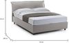 Dmora Amilcare-Doppelbett, Bettkasten mit abnehmbarem Bezug, gepolstertem Kopfteil und Bettkastenrahmen, 100 % Made in Italy, inklusive Matratze 160 x 190 cm, Grau Bild 3