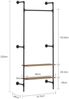 SoBuy KLS20-SCH Wandgarderobe, Metall, Lackiert, Schwarz, 92 x 220 x 48 cm Bild 3