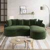 Chaiselongue-Sofa aus Chenille mit tiefer Sitzfläche, rahmenlos, 252x164x67 cm, grün Bild 3