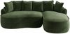 Chaiselongue-Sofa aus Chenille mit tiefer Sitzfläche, rahmenlos, 252x164x67 cm, grün Bild 5