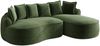 Chaiselongue-Sofa aus Chenille mit tiefer Sitzfläche, rahmenlos, 252x164x67 cm, grün Bild 4