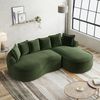 Chaiselongue-Sofa aus Chenille mit tiefer Sitzfläche, rahmenlos, 252x164x67 cm, grün Bild 2