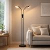 Fischer & Honsel 40487 LED Stehleuchte Tallri 2-flammig sandschwarz CCT dimmbar Bild 2