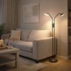 Fischer & Honsel 40487 LED Stehleuchte Tallri 2-flammig sandschwarz CCT dimmbar Bild 3