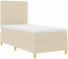 vidaXL Boxspringbett mit Matratze Creme 100 x 200 cm Stoff 3339523 Bild 5