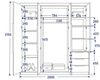 Schwebetürenschrank KLARI 2-türig Schrank 200 cm (mit Spiegel) Farbe: Schwarz, Schwarz, Weiß Bild 5
