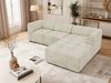 Modernes Wohnzimmer Sofa VORITA 3M L Freistehendes Ecksofa, L-Couch, Gepolstertes Sofa, Wellenfedern - Beige Velvet - Rechts Bild 4