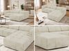 Modernes Wohnzimmer Sofa VORITA 3M L Freistehendes Ecksofa, L-Couch, Gepolstertes Sofa, Wellenfedern - Beige Velvet - Rechts Bild 2
