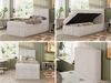 TILIO Jugendbett 90x200 mit Bettkasten - Boxspringbett mit 7-Zonen-Taschenfederkernmatratze, hohes Kopfteil, Einzelbett mit Stauraum - Beige Cordstoff - H4 - Rechts Bild 2