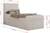 TILIO Jugendbett 90x200 mit Bettkasten - Boxspringbett mit 7-Zonen-Taschenfederkernmatratze, hohes Kopfteil, Einzelbett mit Stauraum - Beige Cordstoff - H4 - Rechts Bild 5