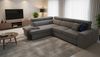 Wohnero24 Ecksofa PAVONE 4 208 x 263 cm – modernes Chenille Sofa Dunkelgrau mit Schlaffunktion 190 x 125 cm & Bettkasten, verstellbare Kopfstützen Bild 3