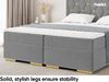 MEBLINI Boxspringbett mit Bettkasten - 120x200 - H3/Grau Samt - Versal - Gepolstert Doppelbett mit Matratze und Topper - Polsterbett mit Stauraum - Bett mit Kopfteil - Stauraumbett Bild 5