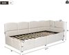 Polsterbett, Kinderbett Einzelbett Stauraumbett Schlafsofa mit Lattenrost USB-Ladegerät Stautasche Jugendbett und Erwachsenenbett, Samt, Beige, 90×200 cm Bild 5