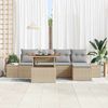 vidaXL Garten-Sofa-Set mit Speicher 6 pcs Beige Poly Rattan 3358688 Bild 3