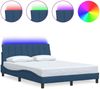 vidaXL Bettgestell ohne Matratze "Hanko" Blau 140x190 cm Stoff 3310460 Bild 2