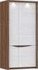 FORTE Saint Tropez Kleiderschrank mit LED Beleuchtung, Holzwerkstoff, Braun/Weiß, 93,6 x 189,3 x 58 cm Bild 2