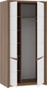 FORTE Saint Tropez Kleiderschrank mit LED Beleuchtung, Holzwerkstoff, Braun/Weiß, 93,6 x 189,3 x 58 cm Bild 3