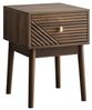 OKWISH Nachttisch Nachttisch,Beistelltisch (Mid-Century Modern Nussbaum Nachttisch mit Metallgriffen, 2er Set, 2-St, 40x 40 x 55 cm), 2 Stück Bild 4