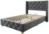 Flieks Polsterbett, Massivholz Einzelbett 90x200cm mit Lattenrost und Polster-Kopfteil Bild 3