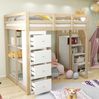 Hochbett 140x200 cm Mit 4 Schubladen Und Regal Massivholz Hochbett Mit Sicherheitsleiter Stauraum System Etagenbett Mit Arbeitsbereich Kinderzimmer Jugendzimmer Multifunktionales Bett Bild 2