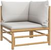 vidaXL 6-tlg. Garten-Lounge-Set mit Kissen Hellgrau Bambus 3155092 Bild 4