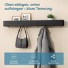 doporro Garderobenleiste Wandgarderobe Hakenleiste mit Ablage aus Kohlenstoffstahl Reglo-05 (6 St), Kombination aus Ablagefläche und unteren Haken Bild 2