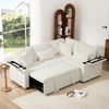 Ecksofa mit Récamiere rechts & Schlaffunktion,Ausziehbares Schlafsofa mit Stauraum, USB-Anschluss & 4 Kissen, Chenille Bezug Bild 2