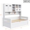 Merax Einzelbett, Jugendbett, Holz-Schlafsofa 90 x 200 cm, multifunktionaler Stauraum, hydraulisches Bett, Bettgestell, weiß (Ohne Matratze) Bild 4