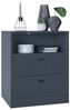 Vladon Kommode Pino V1, Nachttisch mit 2 Schubladen & 1 offenem Fach, Anthrazit matt/Anthrazit matt ohne LED (56 x 67,5 x 36 cm) Bild 4