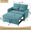 2-Sitzer Schlafsofa H 82.5 x T 114 x B 77 cm mit Schlaffunktion, Liegefläche 166 x 95 cm, Baumwoll-Leinen-Bezug Bild 5